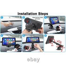 7In Car Radio Portable Stereo Wireless Carplay Android Auto WithCamera&Microphone