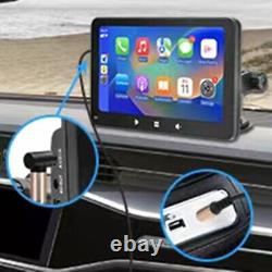 7In Car Radio Portable Stereo Wireless Carplay Android Auto WithCamera&Microphone