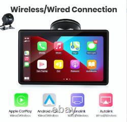 7in Car Monitor HD Touch Screen Wireless CarPlay Android GPS Bluetooth WithCamera