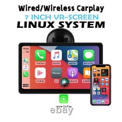 7in Car Monitor HD Touch Screen Wireless CarPlay Android GPS Bluetooth WithCamera