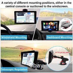 7in Car Monitor Touch Screen Wireless CarPlay Android GPS Bluetooth Mirror Link