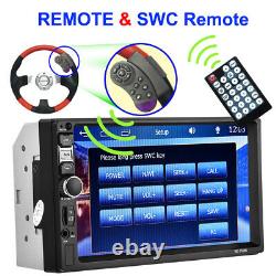 7in Double 2DIN Car Stereo Radio MP5 Player BT FM USB Touch Screen With Camera