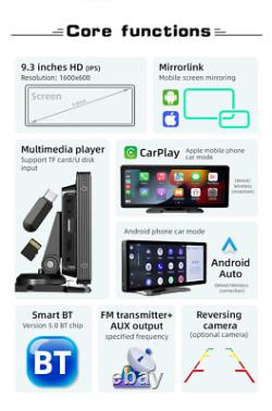 9.3In Car Portable Wireless For Apple CarPlay Mirror Link For Android/iOS Phone