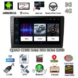 9 Android 8.1 2DIN Quad-Core Car Stereo Radio Player GPS Nav Wifi