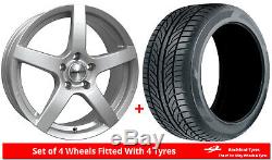 Alloy Wheels & Tyres 7.0x17 Calibre Pace Silver + 2054017 Economy Tyres