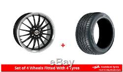 Alloy Wheels & Tyres 7.0x17 Team Dynamics Jet Black/Red + 2054017 Economy Tyres
