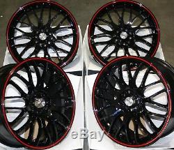 Alloy Wheels X 4 17 Black Red Motion For Ford Escort Focus Ka Puma Sierra 4x108