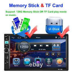 Bluetooth 7in 2Din Car Radio Stereo FM USB TF AUX MP5 Player + SWC Remote + Cam