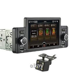 Bluetooth Car Stereo Radio MP5 Player 5in 1DIN Touch Screen FM USB RCA + Camera