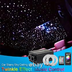 Car Dual Head Fiber Optic 12W Lights Smart RGBW Twinkle RF Remote Bluetooth APP