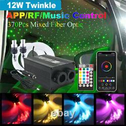 Car Dual Head Fiber Optic 12W Lights Smart RGBW Twinkle RF Remote Bluetooth APP