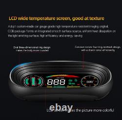 Car HUD Speedometer GPS Slope Meter Inclinometer Compass Overspeed Alarm Guage