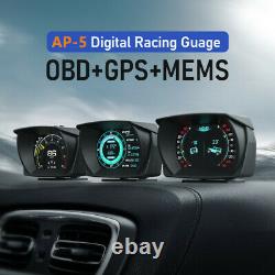 Car OBD2+GPS+Slope Meter Gauge Speed RPM Oil Temp EGT Voltage Alarm Code Clear