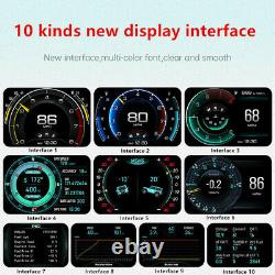 Car OBD2+GPS+Slope Meter Gauge Speed RPM Oil Temp EGT Voltage Alarm Code Clear