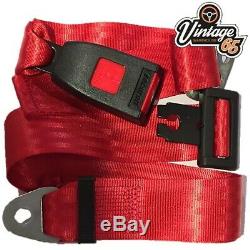 Classic Ford Front Pair Fully Automatic Inertia Red Seat Belt Kits E Approved