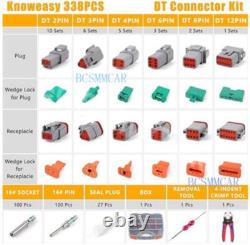 DT Series Assorted Electrical Connector Box Set 338 Pieces Automotive Car Tool