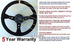 Drift Suede 350mm Steering Wheel Fit Ford Capri Mk1 Mk2 Escort Black Competion