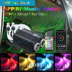 Dual Head Fiber Optic Light 20W RGBW Twinkle 370Pcs Roof Starry Sky Ceiling Lamp