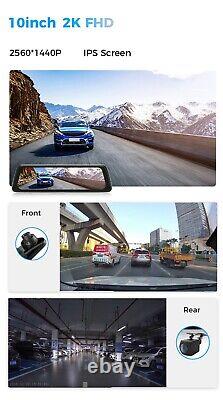 Dual Lens Car DVR Camera Mirror Dash Cam Full HD Drive Recorder Rear View 1440P