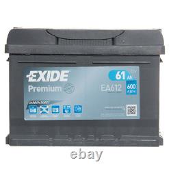 Exide EA612 Premium 075 Car Battery 12V 61Ah 600cca 0/1 B13 5 Year Warranty