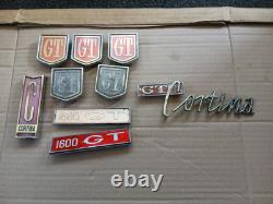 Ford Cortina Mk1 MK2 GT 1600 Job lot of Badges x 9 All Original Ford