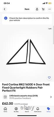 Ford Cortina Mk2 1600e Full Rubber Kit Includes Everything In Description