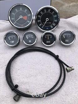 Ford Cortina Mk2 1600e Gt Set Of Gauges Oil Temp Fuel Amps Speedo Rev Counter