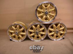 Ford Escort Capri Cortina 5.5x13 Alloy Wheel Set Jbw Minilight Style 13x5.5 Gold