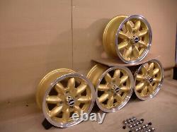 Ford Escort Capri Cortina 5.5x13 Alloy Wheel Set Jbw Minilight Style 13x5.5 Gold