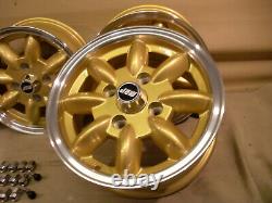 Ford Escort Capri Cortina 5.5x13 Alloy Wheel Set Jbw Minilight Style 13x5.5 Gold