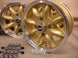 Ford Escort Capri Cortina 5.5x13 Alloy Wheel Set Jbw Minilight Style 13x5.5 Gold