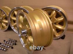 Ford Escort Capri Cortina 5.5x13 Alloy Wheel Set Jbw Minilight Style 13x5.5 Gold