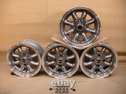 Ford Escort Cortina Capri 6x13 Alloy Wheel Set Jbw Superlite 13x6 Gun Metal