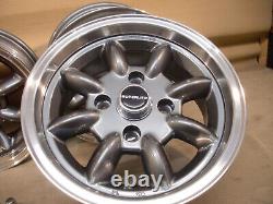 Ford Escort Cortina Capri 6x13 Alloy Wheel Set Jbw Superlite 13x6 Gun Metal