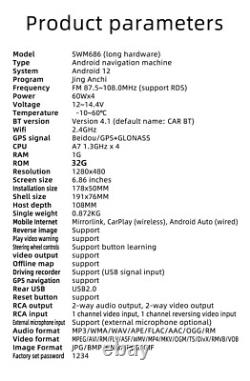 GPS Navi WIFI Car Stereo Radio Bluetooth Video Player For CarPlay Android Auto