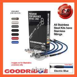 Goodridge Steel E. Blue Brake Hoses For Ford Cortina Mk2 1966-1970 SFD0603-3C-EB