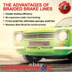 Goodridge Steel E. Blue Brake Hoses For Ford Cortina Mk2 1966-1970 SFD0603-3C-EB
