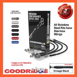 Goodridge Steel VBlack Brake Hoses For Ford Cortina Mk2 1966-1970 SFD0603-3C-VB