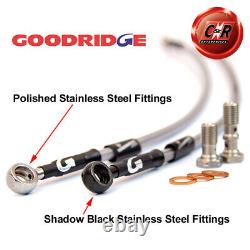 Goodridge Steel VBlack Brake Hoses For Ford Cortina Mk2 1966-1970 SFD0603-3C-VB