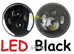 JTX 7 LED Headlights Black no Halo Ford Cortina Mk1 Mk2 Escort
