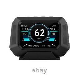 LCD Car OBD2 GPS Guage Head Up Display HUD Speedometer Alarm System Slope Meter