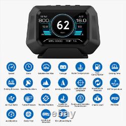 LCD Car OBD2 GPS Guage Head Up Display HUD Speedometer Alarm System Slope Meter