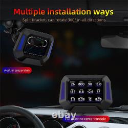 LCD Car OBD2 GPS Guage Head Up Display HUD Speedometer Alarm System Slope Meter