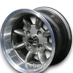 Minilite Style Alloy Wheels Anthracite For Ford Cortina MK2 7x13 ET