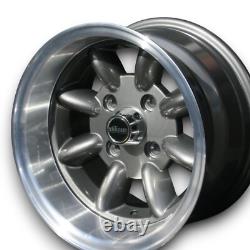Minilite Style Alloy Wheels Anthracite For Ford Cortina MK2 7x13 ET