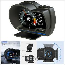 OBD+GPS Dual System Car SUV HUD Gauge Digital Speedometer withAlarm Ambient Light