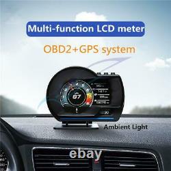 OBD+GPS Dual System Car SUV HUD Gauge Digital Speedometer withAlarm Ambient Light