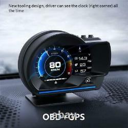 OBD+GPS Dual System Car SUV HUD Gauge Digital Speedometer withAlarm Ambient Light