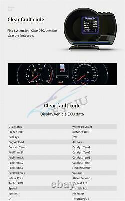 OBD+GPS Dual System Car SUV HUD Gauge Digital Speedometer withAlarm Ambient Light