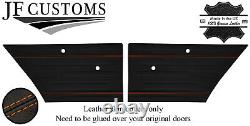 Orange Stitch Leather 2x Rear Door Card Covers Fits Ford Cortina Mk2 4dr